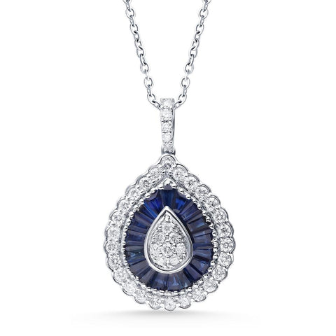 14K 0.59CT Diamond SAPPHIRE Pendant