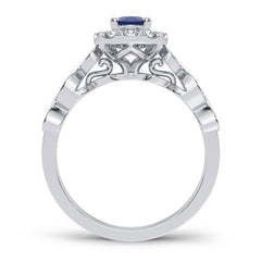 14K 0.28CT Diamond Sapphire Ring