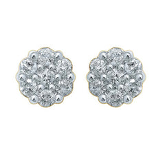 10KT 0.46-0.52CT D-FLOWER EARRINGS
