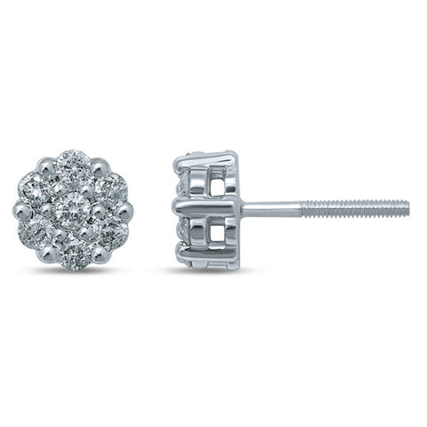10KT 0.22-0.28CT D-FLOWER EARRINGS