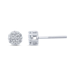 10KT 0.10-0.12CT D-FLOWER EARRINGS