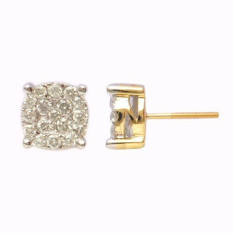 10K 0.97-1.08CT D-DARK SUPER FLOWER EARRING