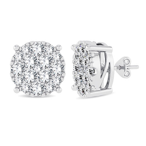 10K 3.00-3.06CT D-DARK SUPER FLOWER EARRINGS