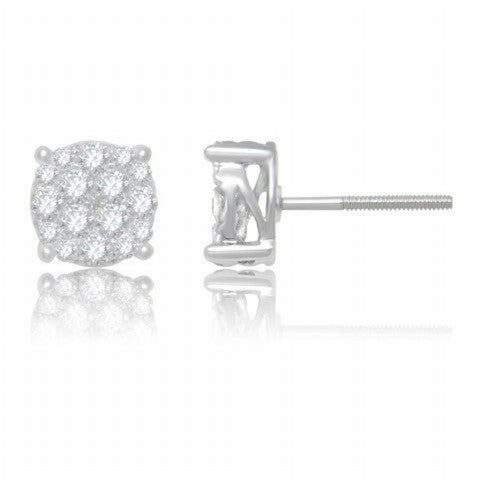 10KT 0.73-0.78CT D- EARRINGS "SUPER FLOWER"