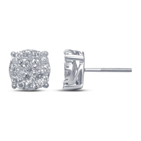 10KT 0.72-0.76CT D--EARRINGS "SUPER FLOWER "