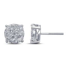 10KT 0.72-0.76CT D--EARRINGS "SUPER FLOWER "