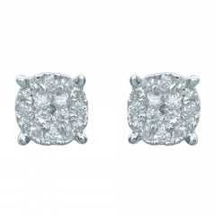 10KT 0.10-0.12CT D-EARRINGS "SUPER FLOWER "
