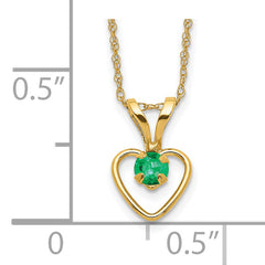 14k Madi K 3mm Emerald Heart Birthstone Necklace