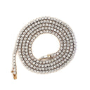 10K Two Tone 2CT Tennis Diamond Chain 20''