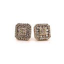 10K Yellow Gold Square Diamond Earrings 0.57CTW