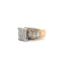 10K Yellow Gold Square Diamond Engagement Ring 2.0 CTW