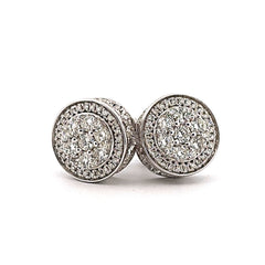 14K White Gold Diamond Earrings Studs 1.25CTW